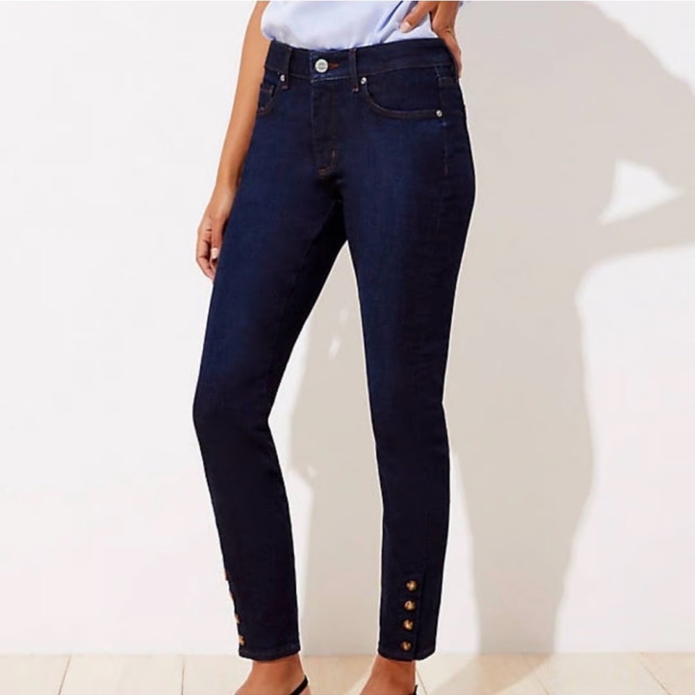 LOFT Blue Ankle Cropped Jeans